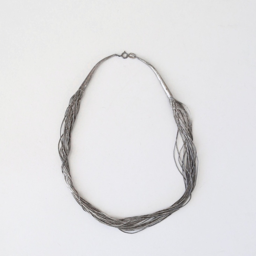 Vintage Silver Multi-Strand Twisted Wire Necklace